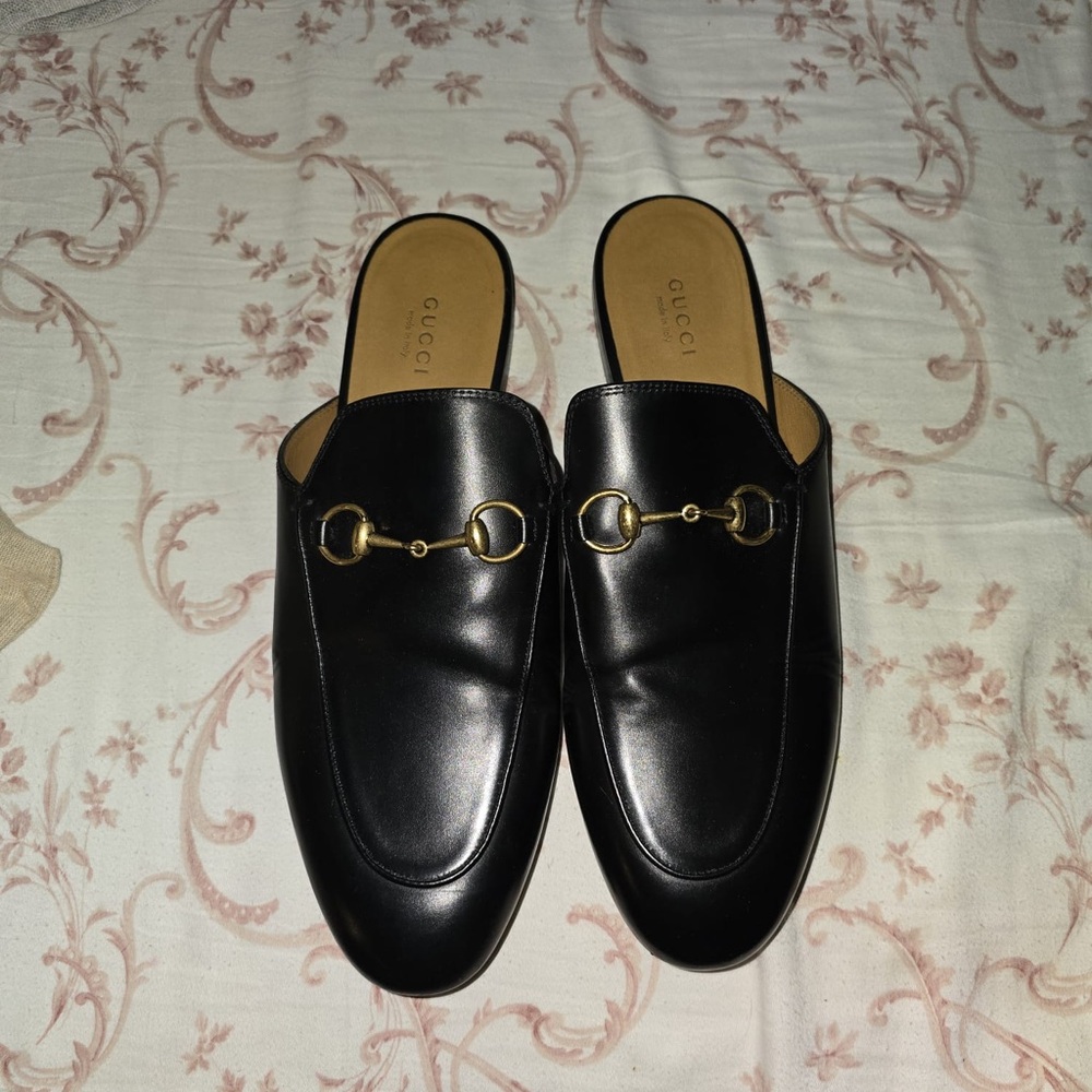 Gucci Black Leather Mules
